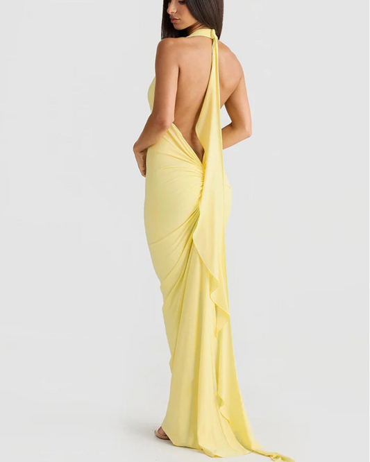 שמלת מחשוף בשילוב פרח- אן